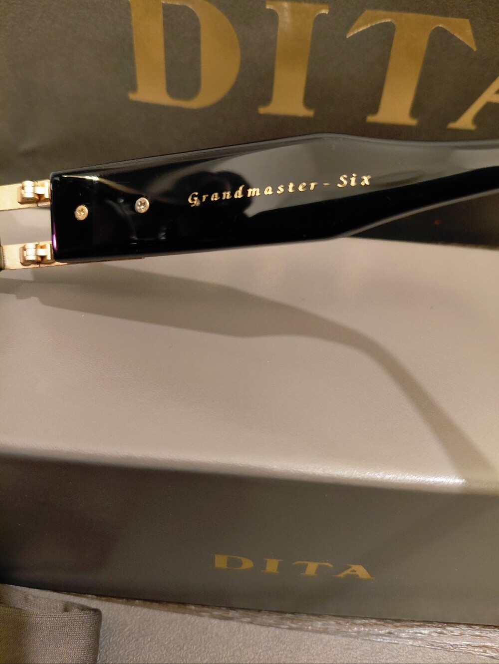 RARE DITA GRANDMASTER SIX Titanium Aviator Black/Gold Sunglasses DTS 900 01A - Picture 9 of 15